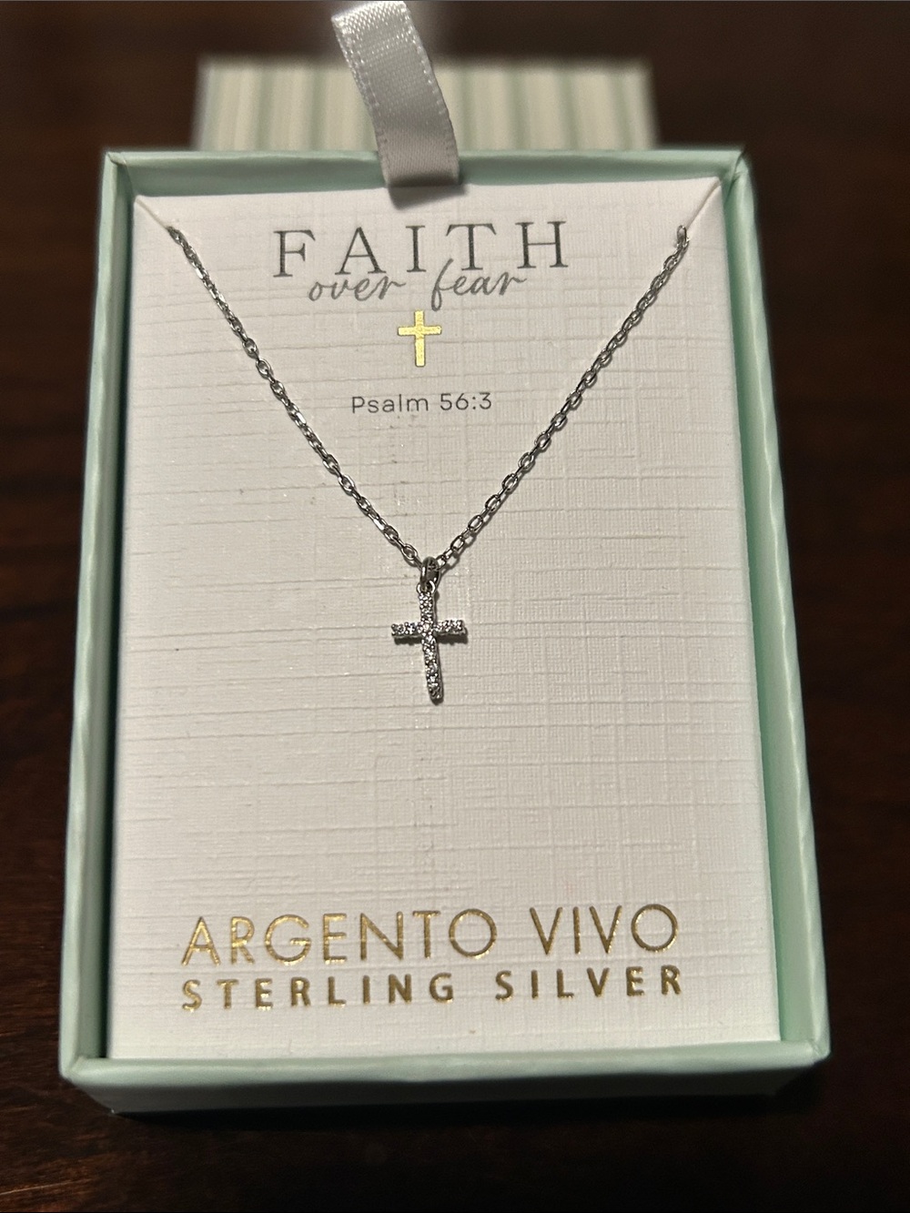 925 Sterling Silver Cross Necklace with CZ
